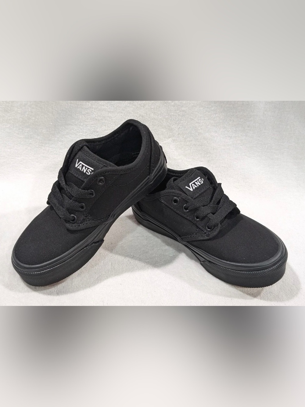 Vans Atwood Low Black Canvas Skate Shoes-Boys/Youth 4Y- Girls/Womens 5.5